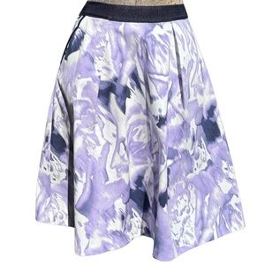 Ellen Tracy Purple and White A-Line Skirt